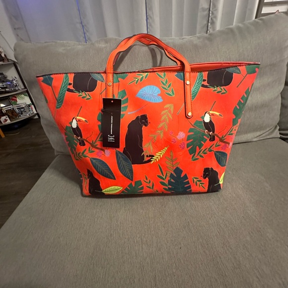 2PC set Stylish Black purse and Orange Women's Tote Bag - Picture 3 of 9